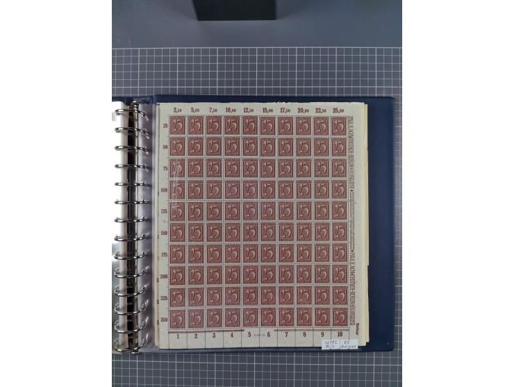 1919/23, meist postfrische Sammlung mit über 200 Bögen, bis auf wenige aufgetrennte Exemplare in kpl. Bogen, dabei auch etwas