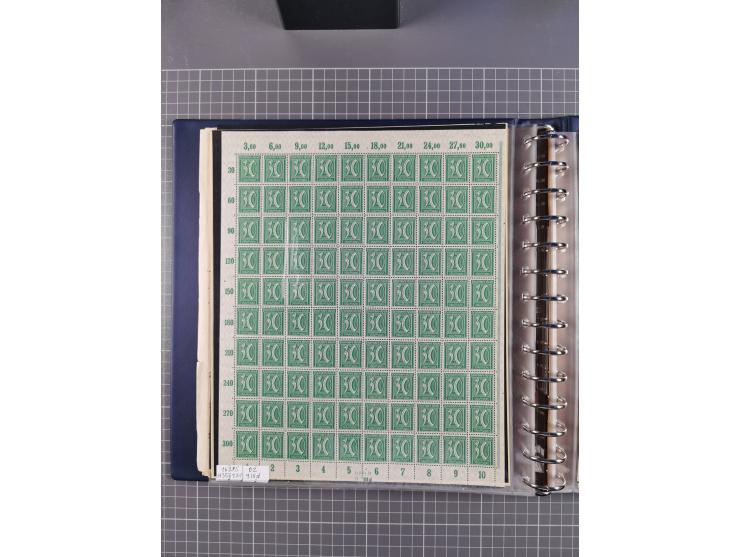 1919/23, meist postfrische Sammlung mit über 200 Bögen, bis auf wenige aufgetrennte Exemplare in kpl. Bogen, dabei auch etwas