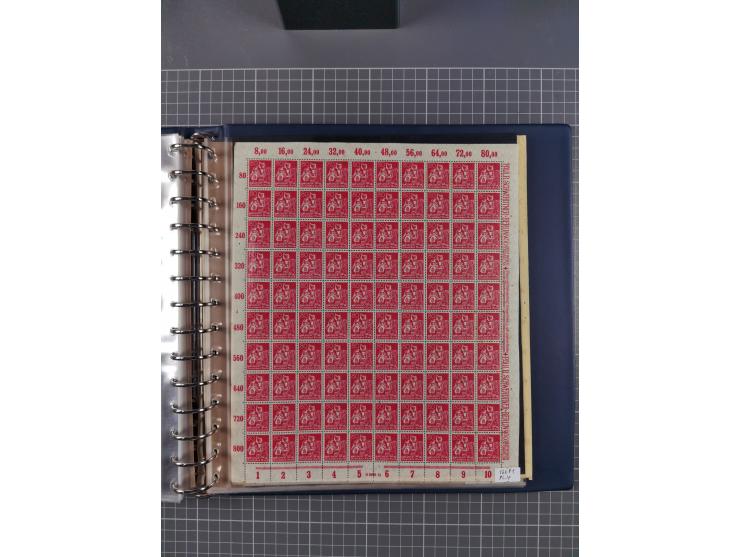 1919/23, meist postfrische Sammlung mit über 200 Bögen, bis auf wenige aufgetrennte Exemplare in kpl. Bogen, dabei auch etwas