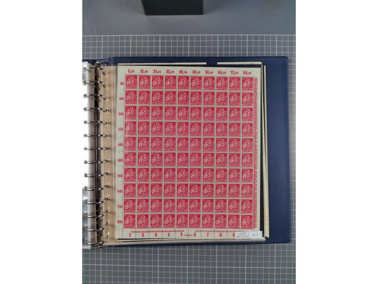 1919/23, meist postfrische Sammlung mit über 200 Bögen, bis auf wenige aufgetrennte Exemplare in kpl. Bogen, dabei auch etwas