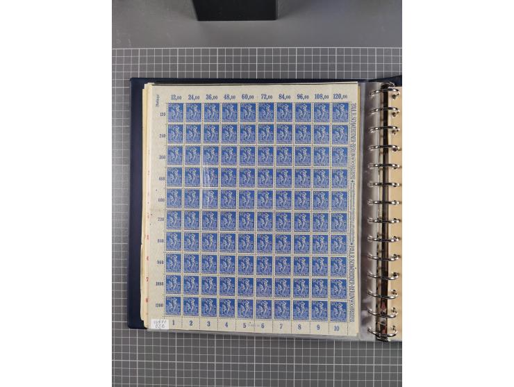 1919/23, meist postfrische Sammlung mit über 200 Bögen, bis auf wenige aufgetrennte Exemplare in kpl. Bogen, dabei auch etwas