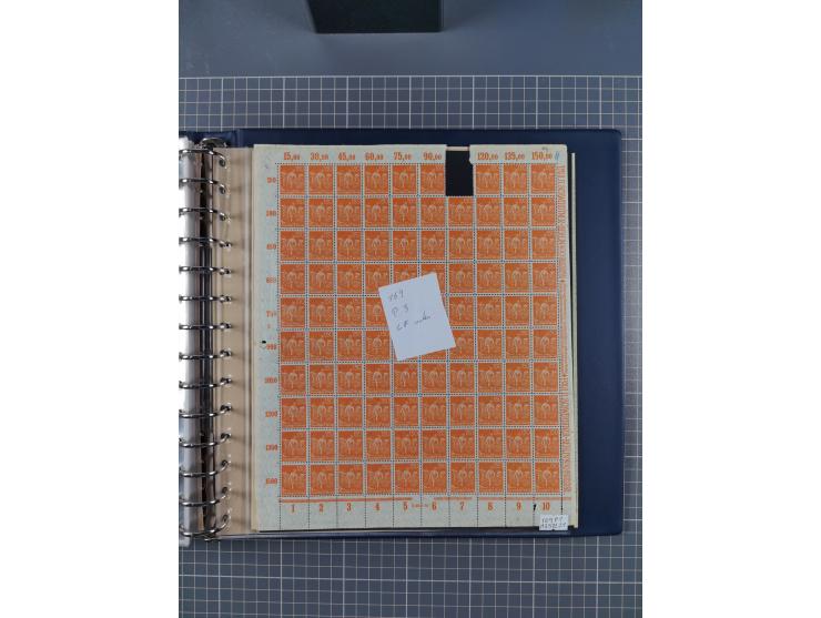 1919/23, meist postfrische Sammlung mit über 200 Bögen, bis auf wenige aufgetrennte Exemplare in kpl. Bogen, dabei auch etwas