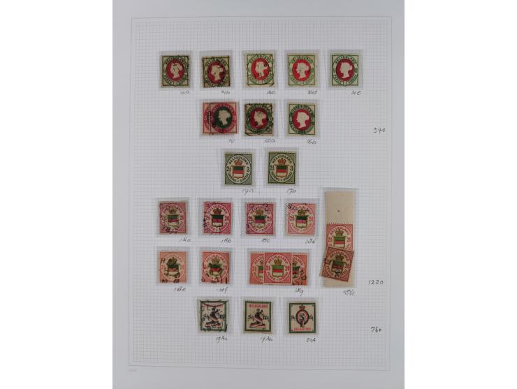 1867/79, meist ungebrauchte und gestempelte Sammlung mit u.a. Mi.-Nr. 1II gestempelt (FB Jens Müller), Unterrandstück Mi.-Nr.