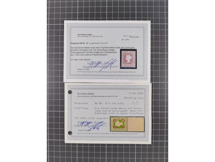 1867/79, meist ungebrauchte und gestempelte Sammlung mit u.a. Mi.-Nr. 1II gestempelt (FB Jens Müller), Unterrandstück Mi.-Nr.