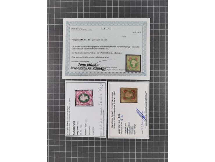 1867/79, meist ungebrauchte und gestempelte Sammlung mit u.a. Mi.-Nr. 1II gestempelt (FB Jens Müller), Unterrandstück Mi.-Nr.