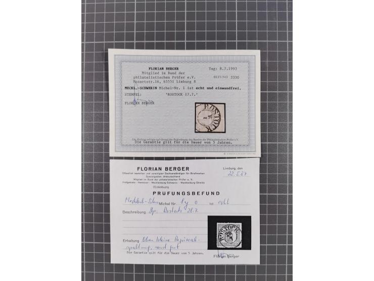 1856/64, ungebrauchte und gestempelte Sammlung ab Mi.-Nr. 1 gestempelt (FB Berger BPP). Dabei u.a. Mi.-Nr. 6a gestempelt (sig