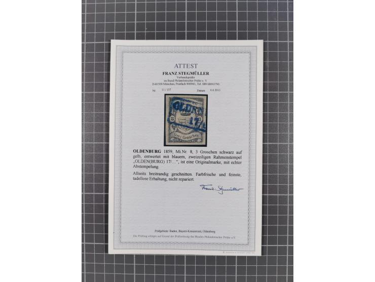 1852/62, meist ungebrauchte und gestempelte Sammlung mit vielen besseren Marken und Farben. Dabei u.a. Mi.-Nr. 1 gestempelt (