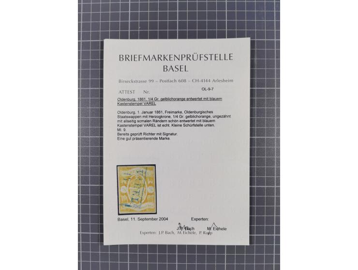 1852/62, meist ungebrauchte und gestempelte Sammlung mit vielen besseren Marken und Farben. Dabei u.a. Mi.-Nr. 1 gestempelt (