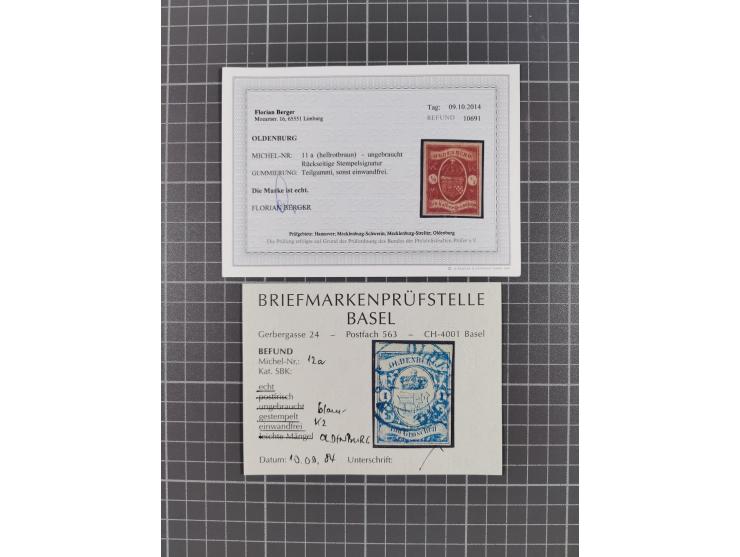 1852/62, meist ungebrauchte und gestempelte Sammlung mit vielen besseren Marken und Farben. Dabei u.a. Mi.-Nr. 1 gestempelt (