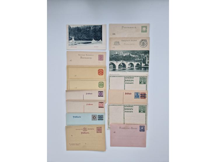 1900/39 (ca.), über 100 Karten, meist gebrauchte Privatganzsachen aus Bayern, sowie ein wenig anderes aus anderen Staaten, we
