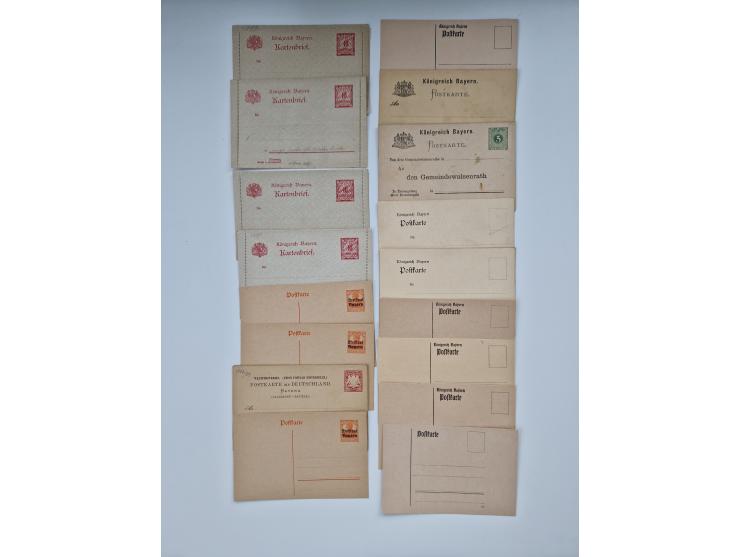 1900/39 (ca.), über 100 Karten, meist gebrauchte Privatganzsachen aus Bayern, sowie ein wenig anderes aus anderen Staaten, we