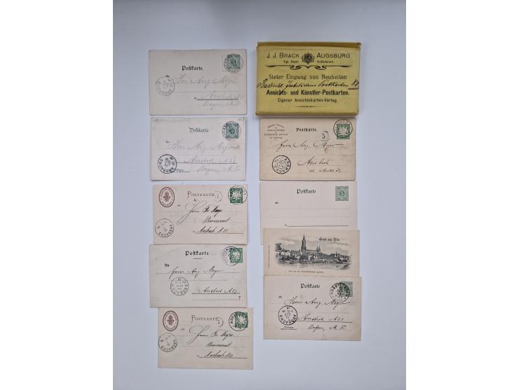 1900/39 (ca.), über 100 Karten, meist gebrauchte Privatganzsachen aus Bayern, sowie ein wenig anderes aus anderen Staaten, we