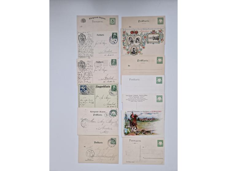 1900/39 (ca.), über 100 Karten, meist gebrauchte Privatganzsachen aus Bayern, sowie ein wenig anderes aus anderen Staaten, we