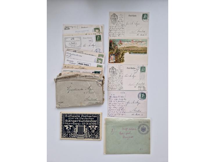 1900/39 (ca.), über 100 Karten, meist gebrauchte Privatganzsachen aus Bayern, sowie ein wenig anderes aus anderen Staaten, we