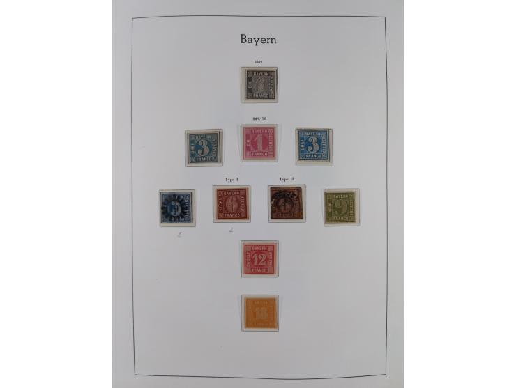 Baden bis Württemberg, ungebrauchte und gestempelte alte Sammlung, dabei u.a. Bayern Mi.-Nr. 1 vollrandig ungebraucht, sowie 