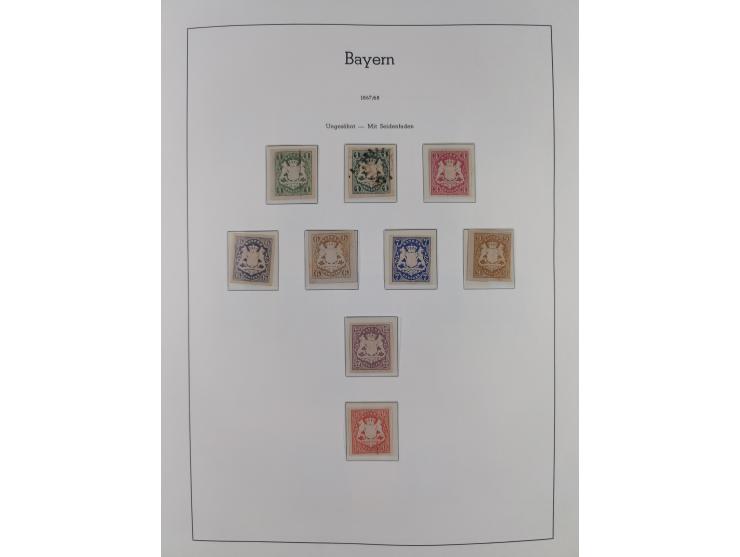 Baden bis Württemberg, ungebrauchte und gestempelte alte Sammlung, dabei u.a. Bayern Mi.-Nr. 1 vollrandig ungebraucht, sowie 