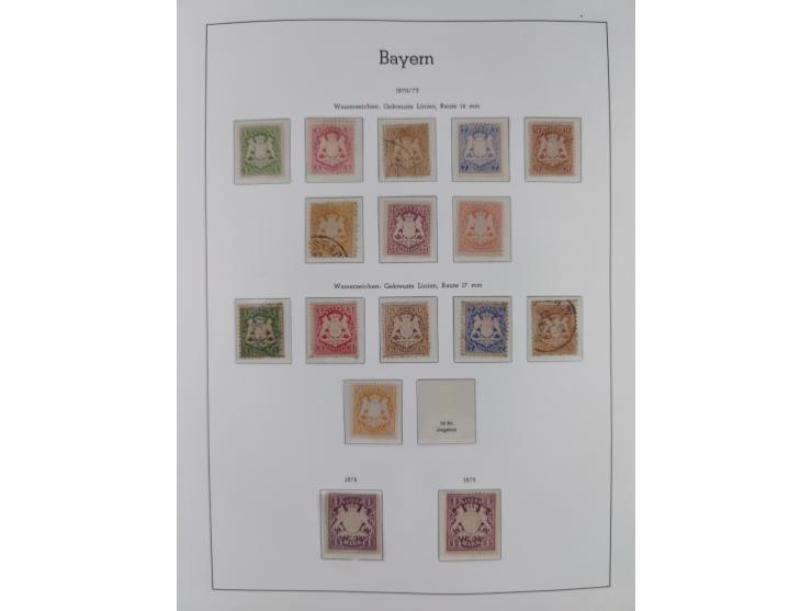 Baden bis Württemberg, ungebrauchte und gestempelte alte Sammlung, dabei u.a. Bayern Mi.-Nr. 1 vollrandig ungebraucht, sowie 