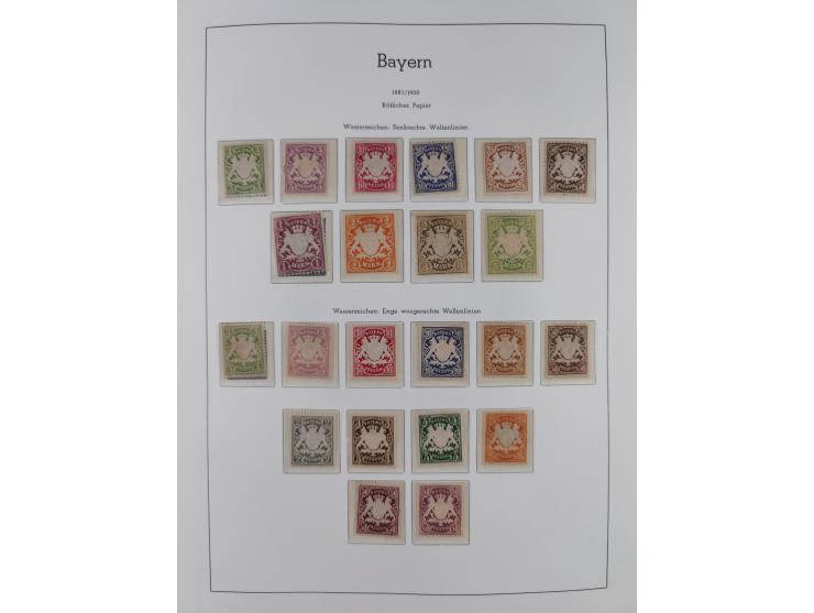 Baden bis Württemberg, ungebrauchte und gestempelte alte Sammlung, dabei u.a. Bayern Mi.-Nr. 1 vollrandig ungebraucht, sowie 
