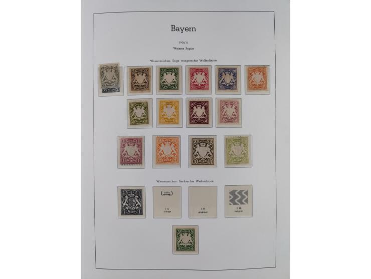 Baden bis Württemberg, ungebrauchte und gestempelte alte Sammlung, dabei u.a. Bayern Mi.-Nr. 1 vollrandig ungebraucht, sowie 