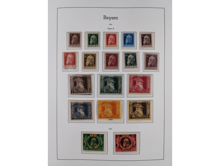 Baden bis Württemberg, ungebrauchte und gestempelte alte Sammlung, dabei u.a. Bayern Mi.-Nr. 1 vollrandig ungebraucht, sowie 