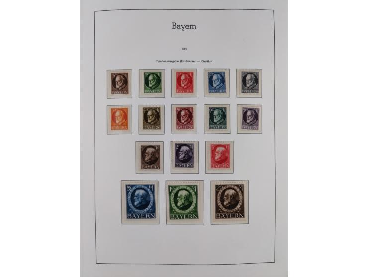 Baden bis Württemberg, ungebrauchte und gestempelte alte Sammlung, dabei u.a. Bayern Mi.-Nr. 1 vollrandig ungebraucht, sowie 