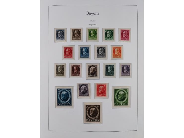 Baden bis Württemberg, ungebrauchte und gestempelte alte Sammlung, dabei u.a. Bayern Mi.-Nr. 1 vollrandig ungebraucht, sowie 