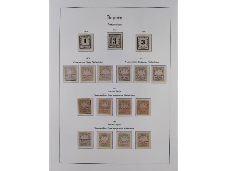 Baden bis Württemberg, ungebrauchte und gestempelte alte Sammlung, dabei u.a. Bayern Mi.-Nr. 1 vollrandig ungebraucht, sowie 