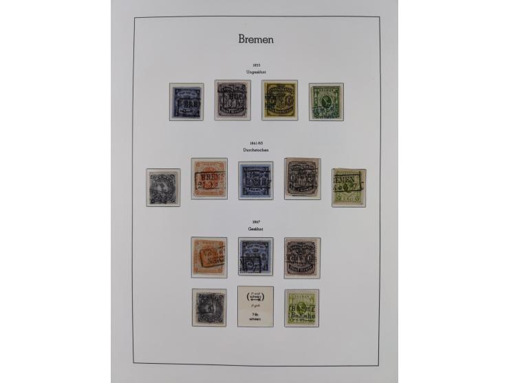 Baden bis Württemberg, ungebrauchte und gestempelte alte Sammlung, dabei u.a. Bayern Mi.-Nr. 1 vollrandig ungebraucht, sowie 