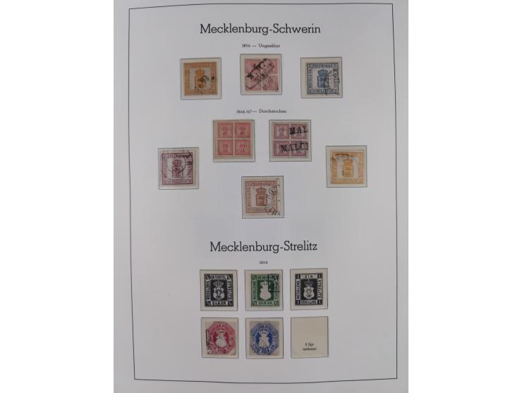 Baden bis Württemberg, ungebrauchte und gestempelte alte Sammlung, dabei u.a. Bayern Mi.-Nr. 1 vollrandig ungebraucht, sowie 