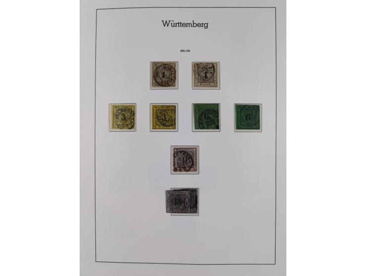 Baden bis Württemberg, ungebrauchte und gestempelte alte Sammlung, dabei u.a. Bayern Mi.-Nr. 1 vollrandig ungebraucht, sowie 