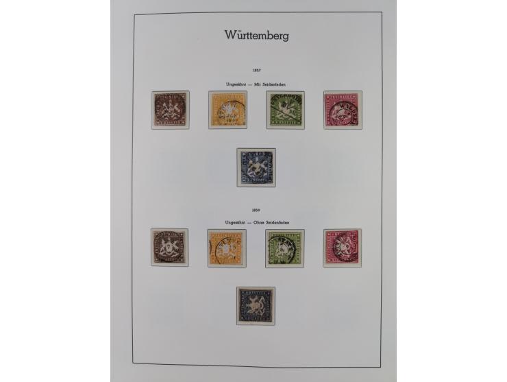 Baden bis Württemberg, ungebrauchte und gestempelte alte Sammlung, dabei u.a. Bayern Mi.-Nr. 1 vollrandig ungebraucht, sowie 