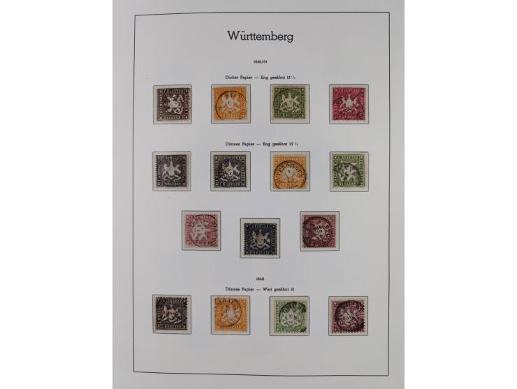 Baden bis Württemberg, ungebrauchte und gestempelte alte Sammlung, dabei u.a. Bayern Mi.-Nr. 1 vollrandig ungebraucht, sowie 