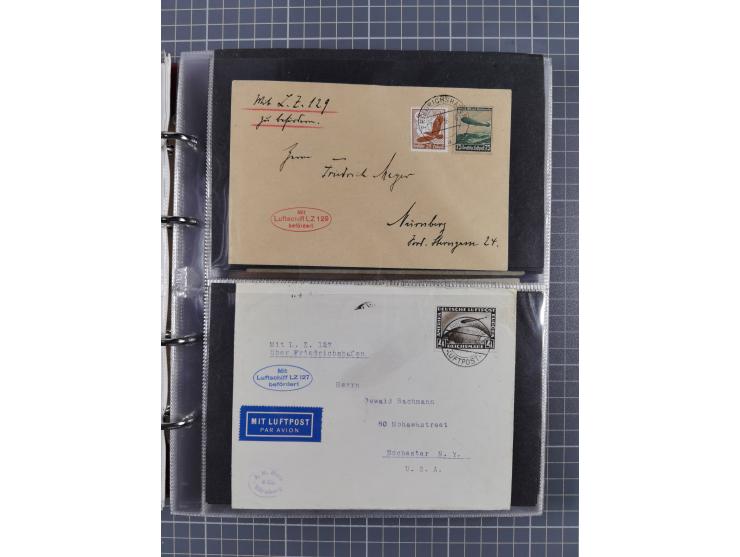 1928/48, über 40 Briefe, dabei u.a. Zeppelinpost mit Islandfahrt, Polarpost 1 M., Holztaube, Liechtenstein, etc., ferner Noth