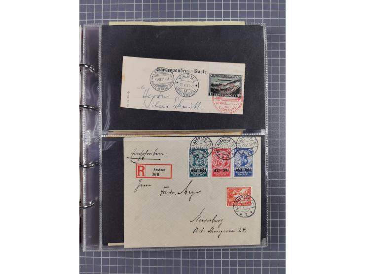 1928/48, über 40 Briefe, dabei u.a. Zeppelinpost mit Islandfahrt, Polarpost 1 M., Holztaube, Liechtenstein, etc., ferner Noth