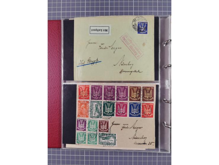 1928/48, über 40 Briefe, dabei u.a. Zeppelinpost mit Islandfahrt, Polarpost 1 M., Holztaube, Liechtenstein, etc., ferner Noth