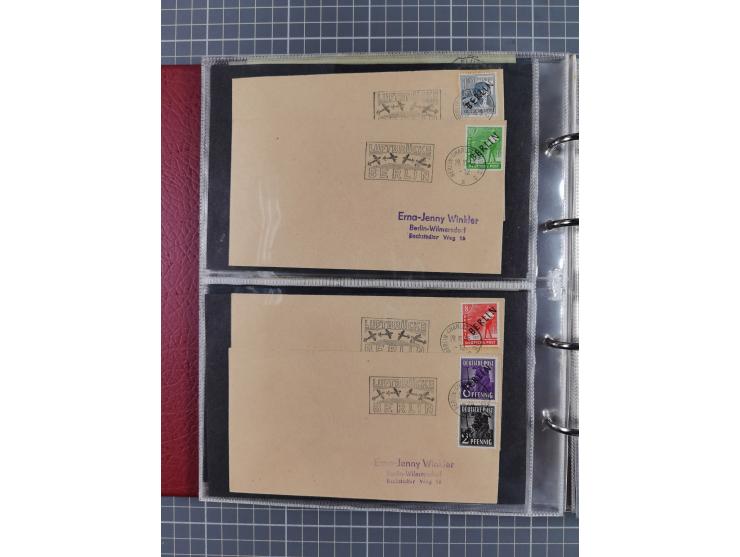 1928/48, über 40 Briefe, dabei u.a. Zeppelinpost mit Islandfahrt, Polarpost 1 M., Holztaube, Liechtenstein, etc., ferner Noth