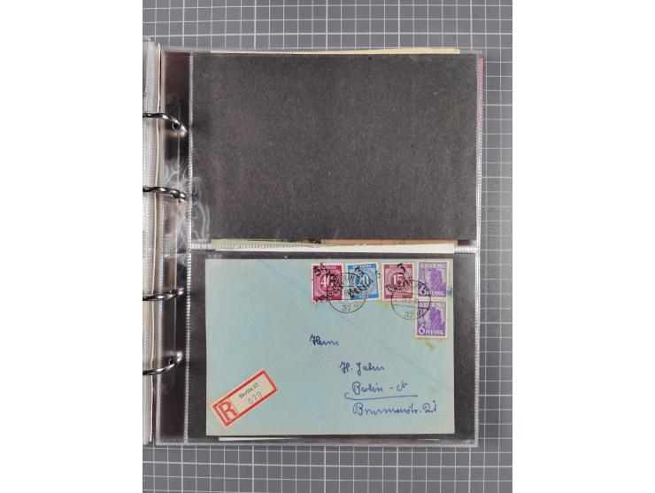 1928/48, über 40 Briefe, dabei u.a. Zeppelinpost mit Islandfahrt, Polarpost 1 M., Holztaube, Liechtenstein, etc., ferner Noth