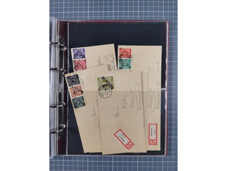 1928/48, über 40 Briefe, dabei u.a. Zeppelinpost mit Islandfahrt, Polarpost 1 M., Holztaube, Liechtenstein, etc., ferner Noth