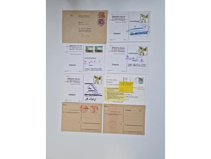 1949/90, umfangreicher Sammlungsbestand mit ca. 350 Briefen, Karten und Ganzsachen mit vielen besseren Frankaturen, sehr viel