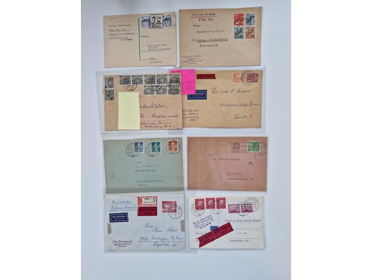 1949/90, umfangreicher Sammlungsbestand mit ca. 350 Briefen, Karten und Ganzsachen mit vielen besseren Frankaturen, sehr viel