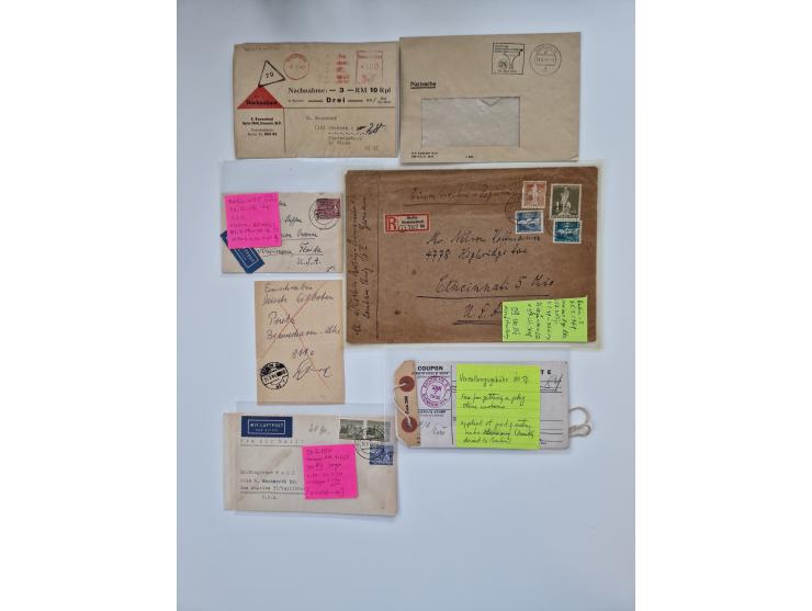 1949/90, umfangreicher Sammlungsbestand mit ca. 350 Briefen, Karten und Ganzsachen mit vielen besseren Frankaturen, sehr viel
