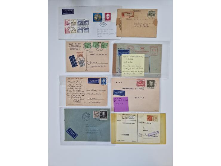 1949/90, umfangreicher Sammlungsbestand mit ca. 350 Briefen, Karten und Ganzsachen mit vielen besseren Frankaturen, sehr viel