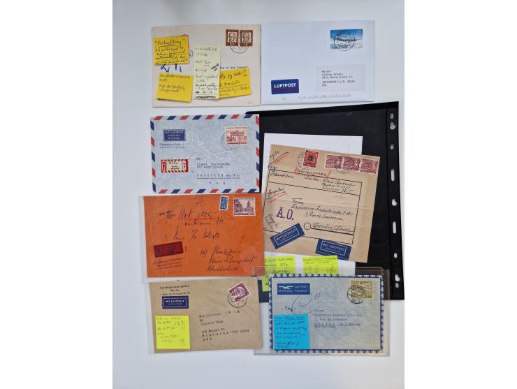 1949/90, umfangreicher Sammlungsbestand mit ca. 350 Briefen, Karten und Ganzsachen mit vielen besseren Frankaturen, sehr viel