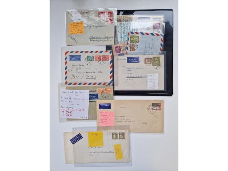 1949/90, umfangreicher Sammlungsbestand mit ca. 350 Briefen, Karten und Ganzsachen mit vielen besseren Frankaturen, sehr viel