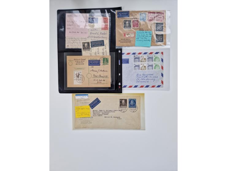 1949/90, umfangreicher Sammlungsbestand mit ca. 350 Briefen, Karten und Ganzsachen mit vielen besseren Frankaturen, sehr viel