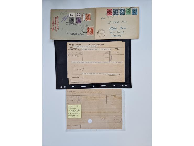 1945/54 (ca.), umfangreicher Sammlungsbestand “Zensurpost” mit geschätzt 400 Briefen, Karten und Ganzsachen mit viel Auslands