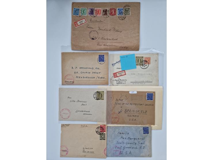 1945/54 (ca.), umfangreicher Sammlungsbestand “Zensurpost” mit geschätzt 400 Briefen, Karten und Ganzsachen mit viel Auslands