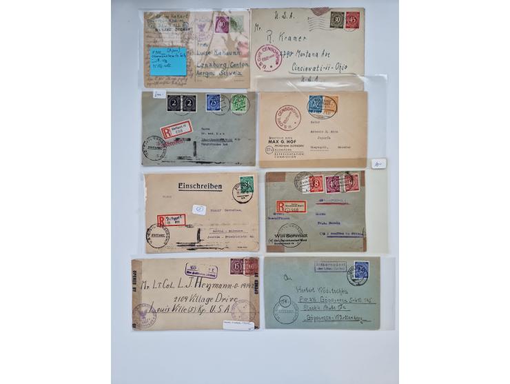1945/54 (ca.), umfangreicher Sammlungsbestand “Zensurpost” mit geschätzt 400 Briefen, Karten und Ganzsachen mit viel Auslands