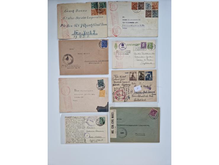 1945/54 (ca.), umfangreicher Sammlungsbestand “Zensurpost” mit geschätzt 400 Briefen, Karten und Ganzsachen mit viel Auslands