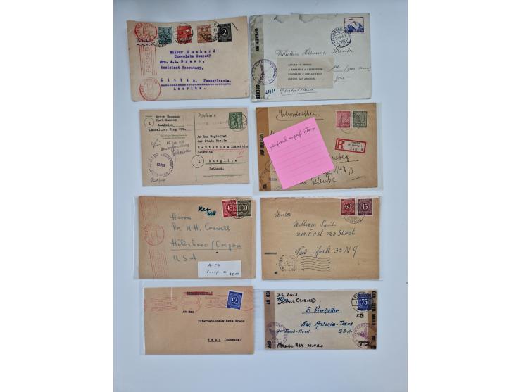 1945/54 (ca.), umfangreicher Sammlungsbestand “Zensurpost” mit geschätzt 400 Briefen, Karten und Ganzsachen mit viel Auslands